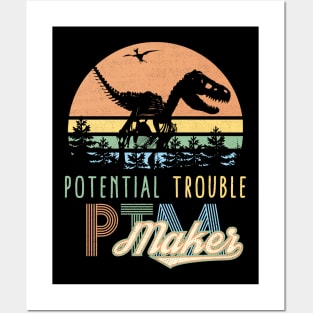 Vintage Dinosaur PTM Potential Trouble Maker Funny Posters and Art